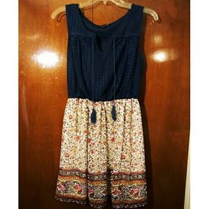 Navy & Paisley sundress "As U Wish"